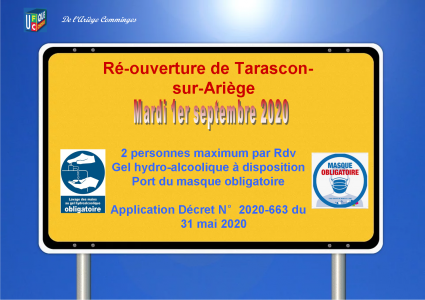 Ré-ouverture 01 09 2020 - Tarascon
